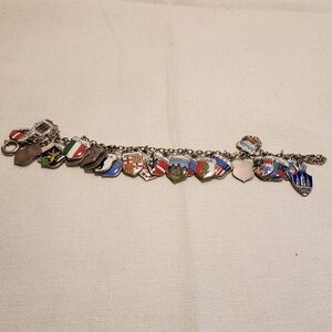 Vintage 27 Countries Sterling Silver 800 And 830 Bracelet 6 Inch